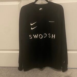 Nike Men's Black Crewneck Sweater with Swoosh